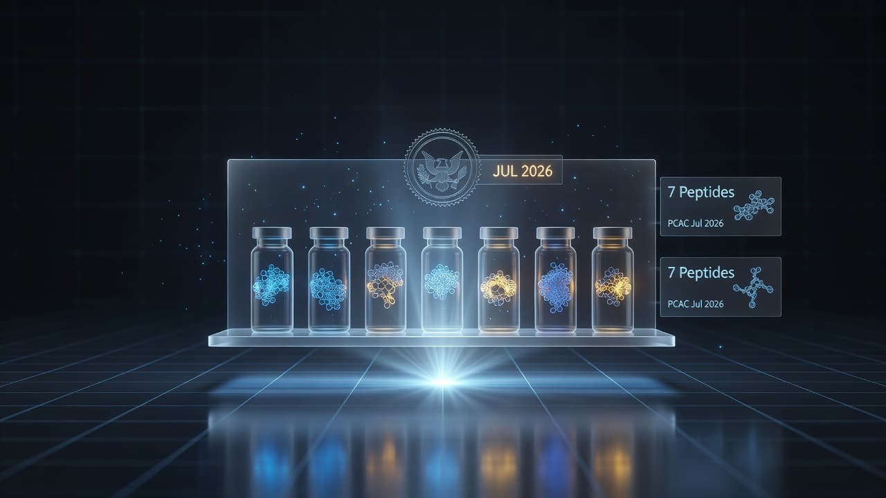 FDA-PCAC-hoorzitting juli 2026: Welke 7 peptiden voor goedkeuring staan en wat dit voor EU-onderzoekers betekent